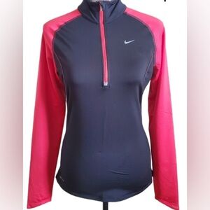 Nike Running dri-fit 1/4 zip long sleeve shirt size Medium. Small stain (pics)
